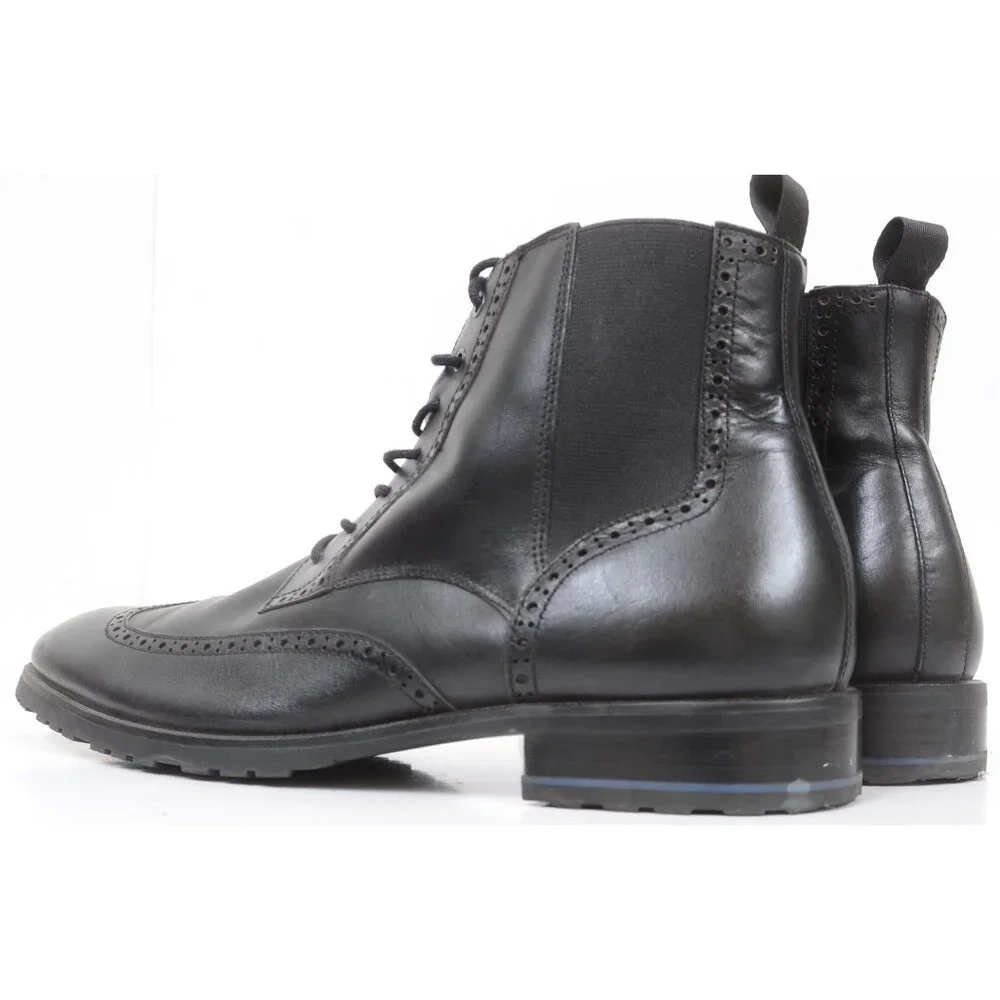Aldo Toney Mens 10 Wingtip Black Leather Chukka Boot Preppy Business Dressy